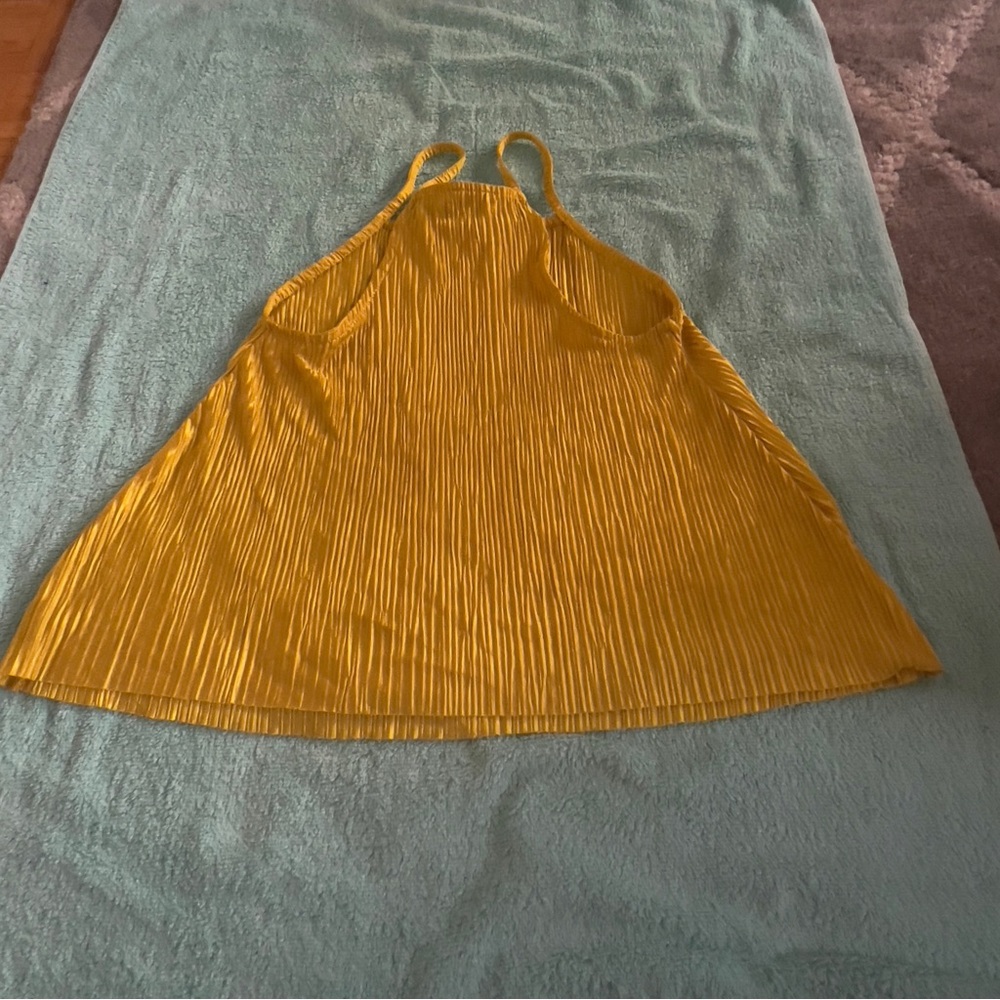 Bershka Mustard Pleated Tank Top - Picture 6 of 6